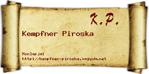Kempfner Piroska névjegykártya